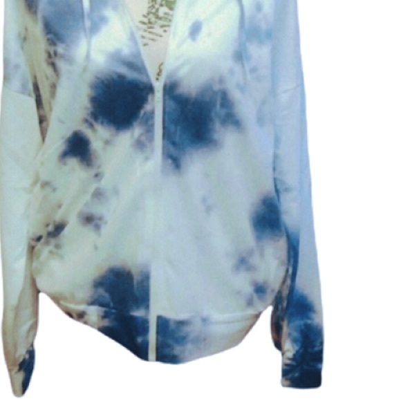 MEDIUM TIEDYE SKY BLUE ZIP UP HOODIE NWT - Picture 4 of 4